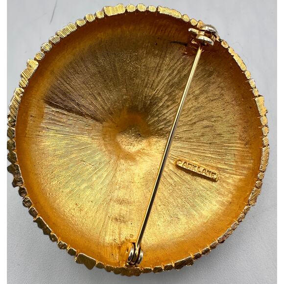 Vintage Park Lane Silvertone & Goldtone Round Dome Brooch Pin - Picture 4 of 5